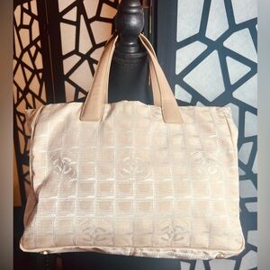 Chanel Travel Line Tote Bag in beige GUC with COA